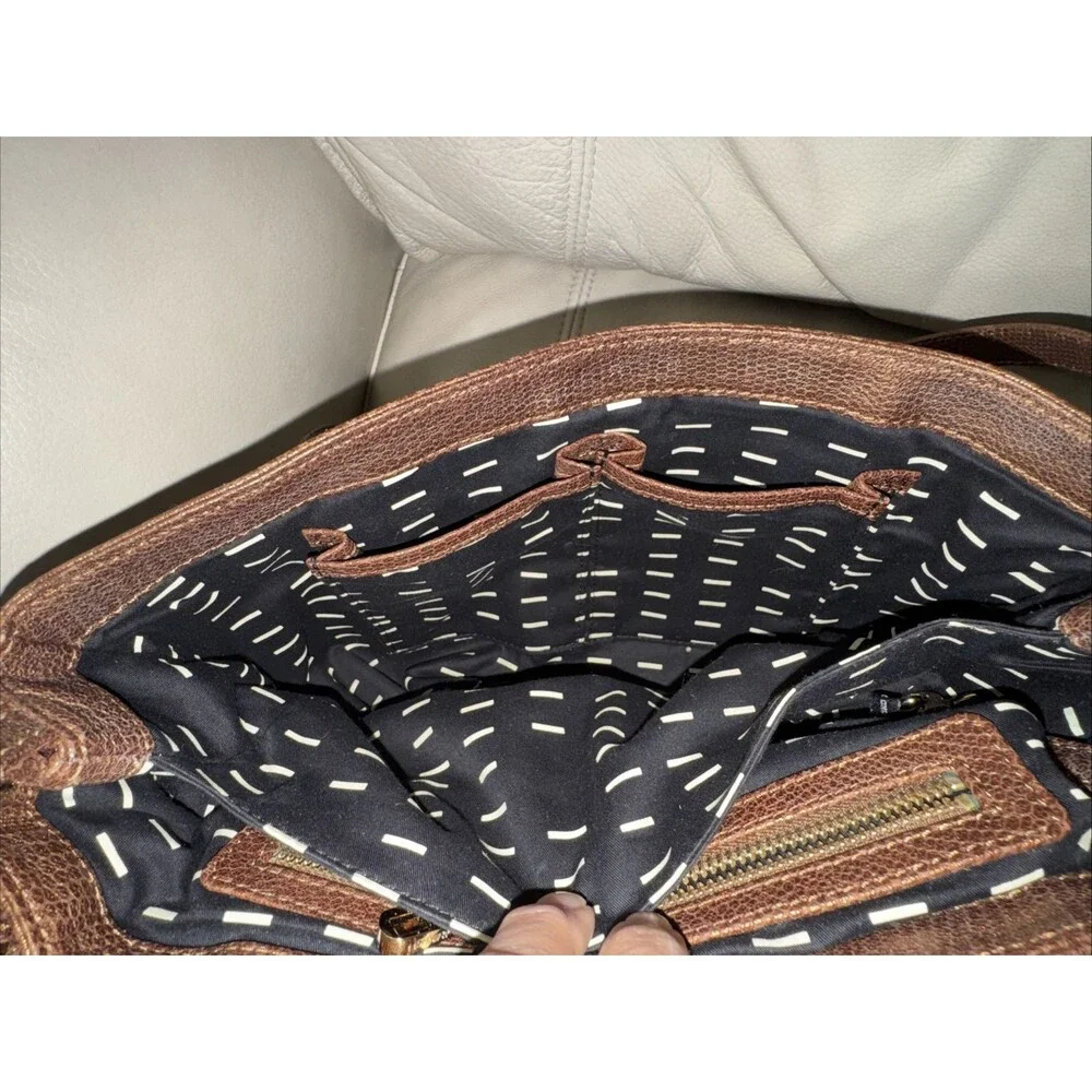 Rebecca Minkoff Satchel Shoulder Bag Leather Shimmering Bronze Brown Top Handle